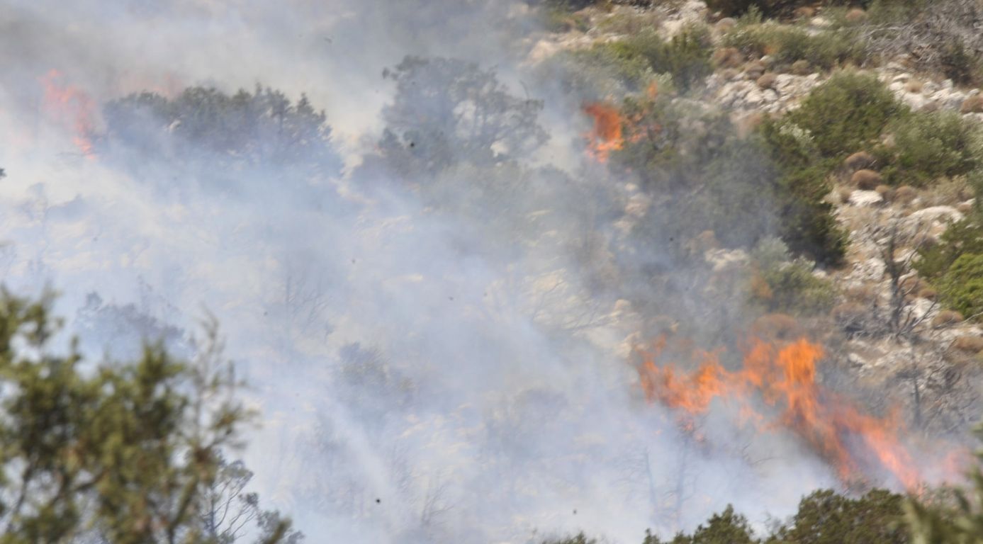 Φωτιά στα Αη-Βασιλιώτικα, κορμοί καίγονται ακόμα στην Παραβόλα