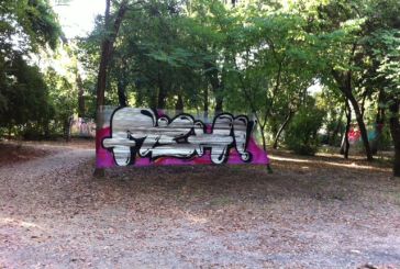 Graffiti ανάμεσα στα δέντρα στο πάρκο