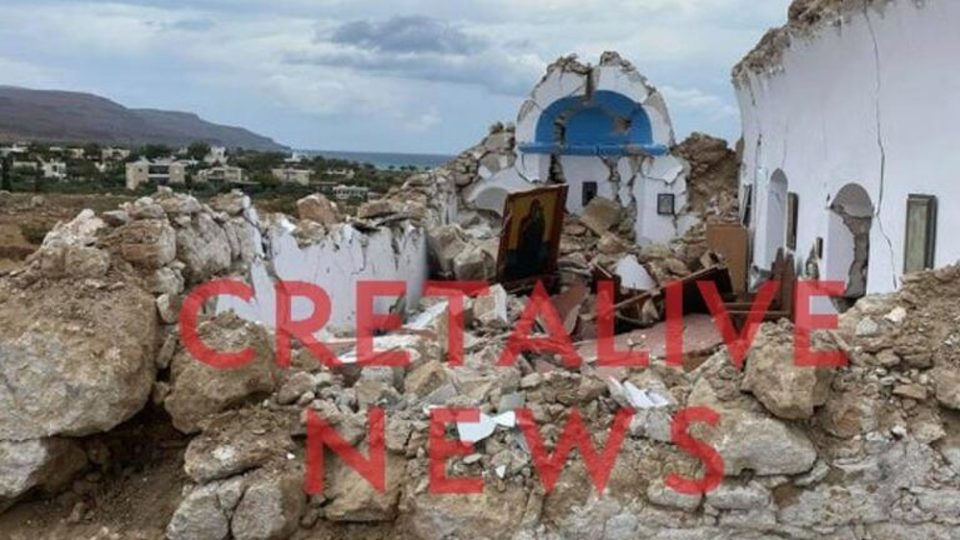 Σεισμός στην Κρήτη: Κατέρρευσε εκκλησάκι του Αγίου Νικολάου