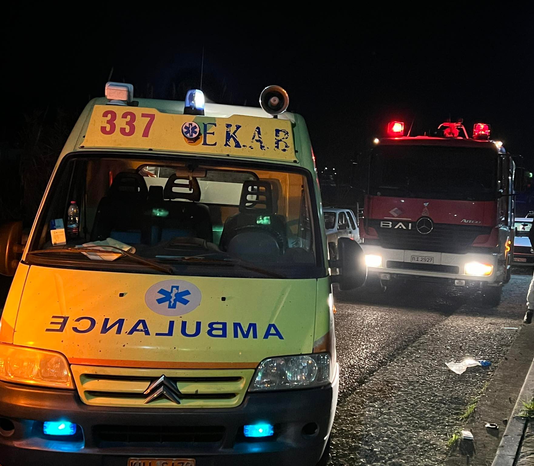 Αγρίνιο: περιπέτεια για ζευγάρι λίγες ώρες πριν την αλλαγή του χρόνου-στο νοσοκομείο από εκτροπή οχήματος