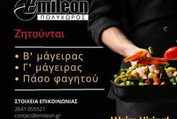 Ζητείται έμπειρο προσωπικό για το Emileon Restaurant
